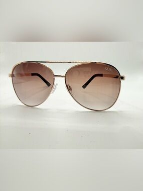 QUAY Vivienne Gold Aviator Frame with Brown Lenses Sunglasses EUC